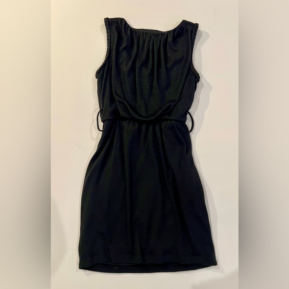 XOXO Y2K Belted Tiered Tassel Drape Dress Braided Black Gold Accents Extra Small - Picture 13 of 16